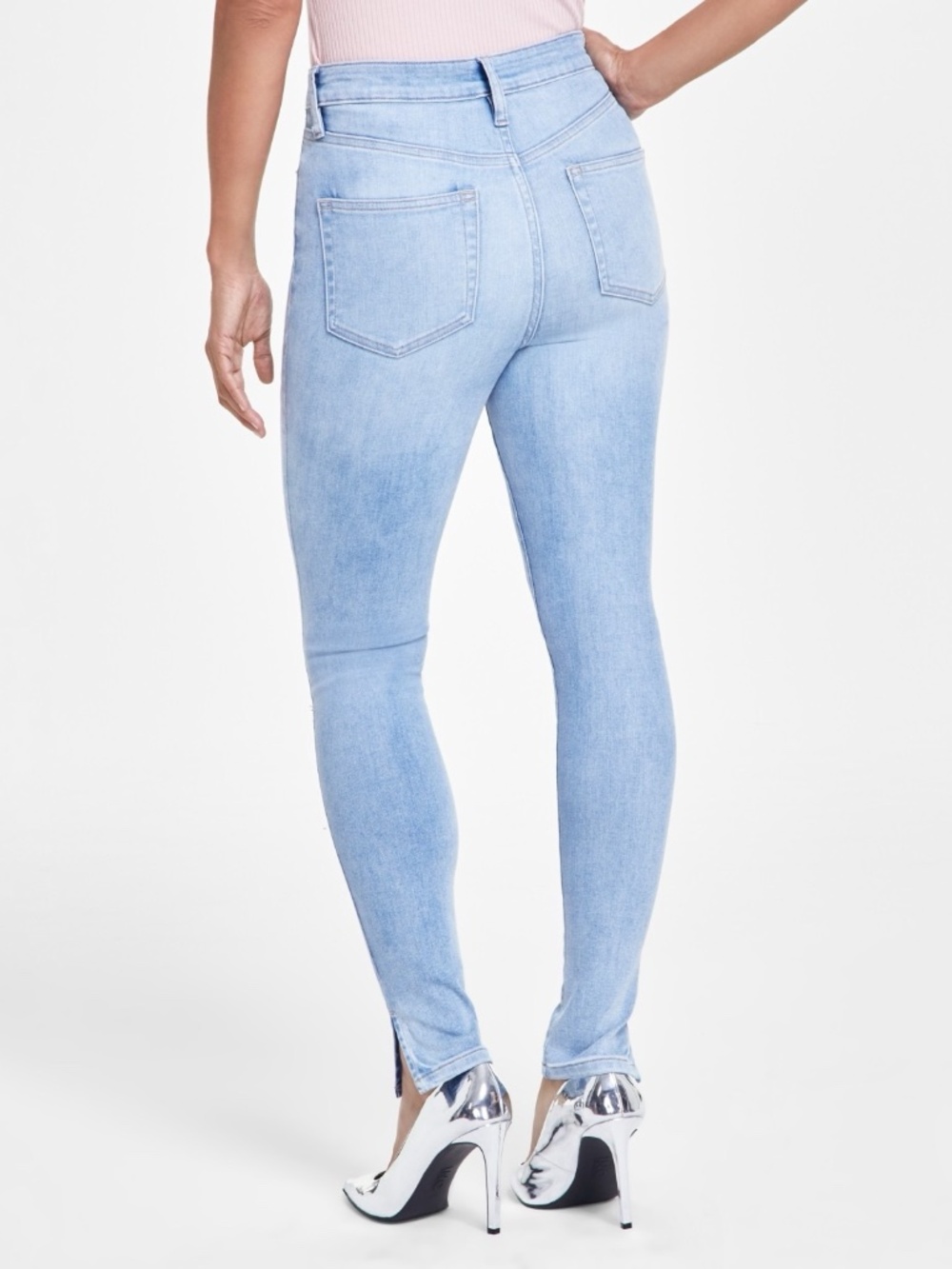 NWT INC Light Indigo Jeans high rise side slit - Picture 4 of 4